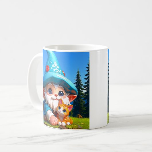 Fantasy Gnome Cat Koffiemok (Voorkant links)