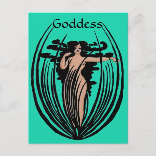Fantasy Goddess Briefkaart (Voorkant)