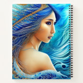 Fantasy Goddess Radiant Blue Depths Abstracte Kuns Notitieboek (Achterkant)