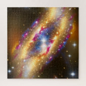 Fantasy Gold Blue en Pink Fun Nebula Afbeelding Legpuzzel (Verticaal)