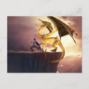 Fantasy Gold Dragon Briefkaart