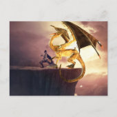 Fantasy Gold Dragon Briefkaart (Voorkant)