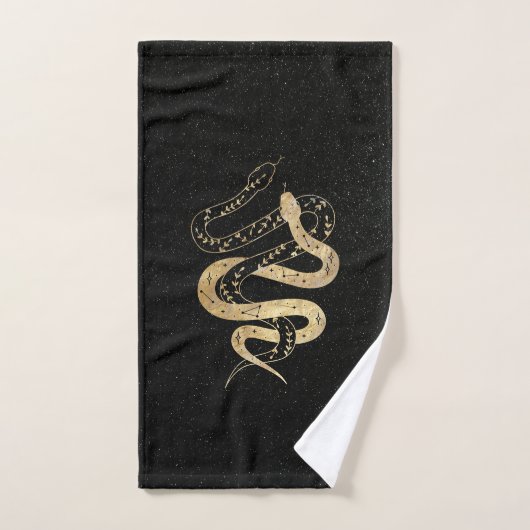 Fantasy Gold en Black Mystical Snakes Bath Towel Bad Handdoek (Handdoek)