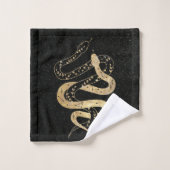Fantasy Gold en Black Mystical Snakes Bath Towel Bad Handdoek (Wasdoekje)