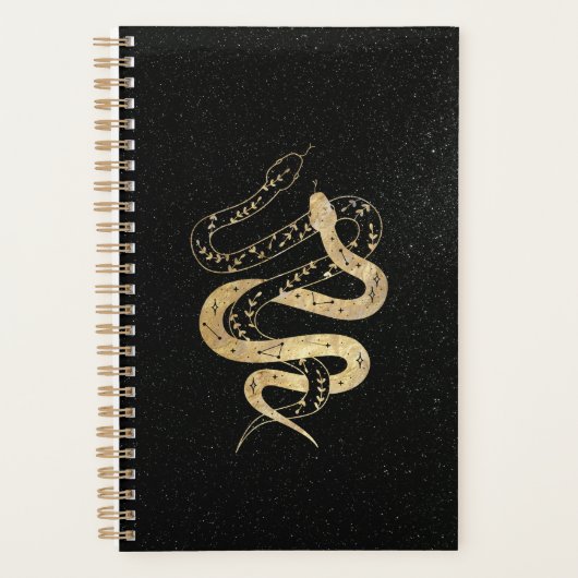 Fantasy Gold en Black Mystical Snakes Planner (Voorkant)