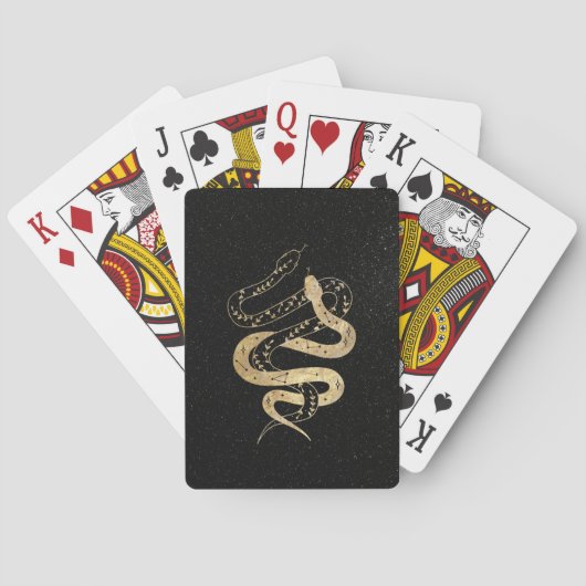 Fantasy Gold en Black Mystical Snakes Pokerkaarten (Achterkant)