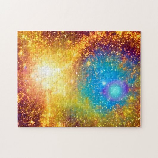 Fantasy Golden Glitter Explosie in de ruimte Legpuzzel (Horizontaal)