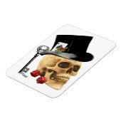 Fantasy Gothic gambler skull-tattoo Magneet (Linkerzijde)