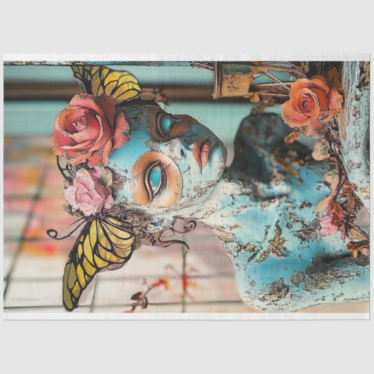 Fantasy Gothic Gargoyle Butterfly Wings Decoupage Tissuepapier (Voorkant)