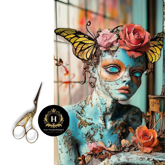 Fantasy Gothic Gargoyle Butterfly Wings Decoupage Tissuepapier