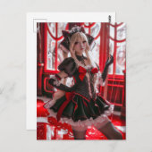 Fantasy Gothic Maid met Kawaii-stijl Briefkaart (Voorkant / Achterkant)