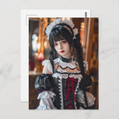 Fantasy Gothic Maid met Kawaii-stijl Briefkaart (Voorkant / Achterkant)