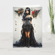 Fantasy Gothic Meisje Wenskaart