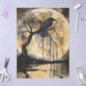 Fantasy Gothic Raven & Moon beroemd gemaakt Tissuepapier (Craft)