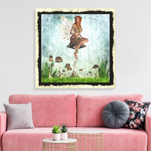 Fantasy Gothic Toadstool Faerie 1 Canvas Afdruk (Insitu (Woonkamer))
