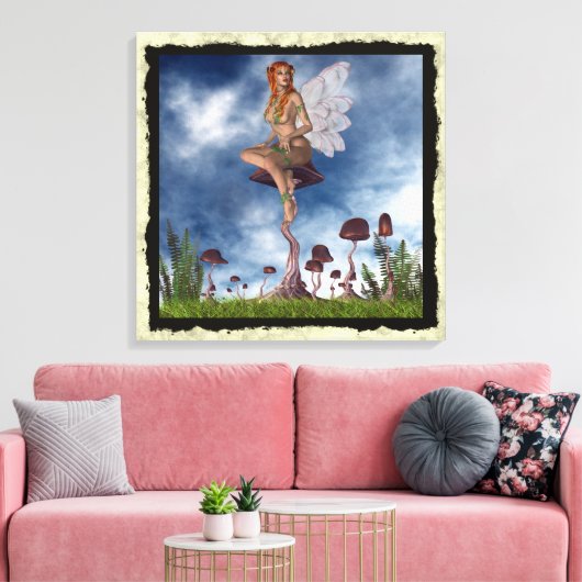 Fantasy Gothic Toadstool Faerie 2 Canvas Afdruk (Insitu (Woonkamer))