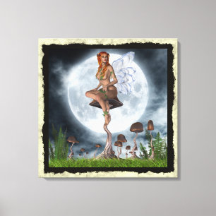 Fantasy Gothic Toadstool Faerie 3 Canvas Afdruk