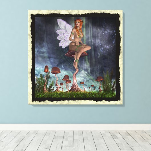 Fantasy Gothic Toadstool Faerie 4 Canvas Afdruk (Insitu (Houten vloer))