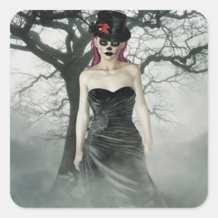 Fantasy gothic vrouw stickers