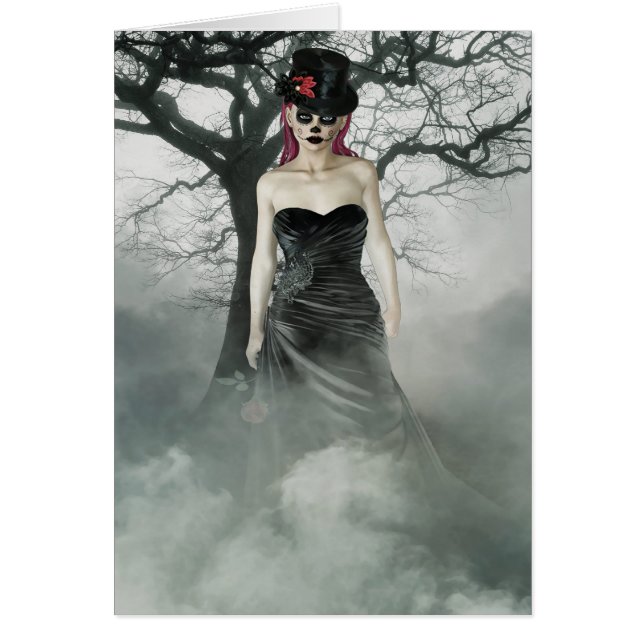 Fantasy gothic vrouw wenskaart (Voorkant)