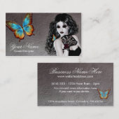 Fantasy Gothic White Butterfly Woman Visitekaartje (Voorkant / Achterkant)