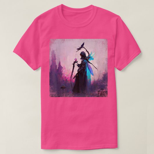 Fantasy Gothic Witch Angler Faery Mage Bossen Fair T-shirt (Design voorkant)
