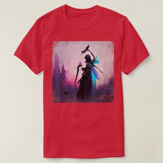 Fantasy Gothic Witch Angler Faery Mage Bossen Fair T-shirt (Design voorkant)