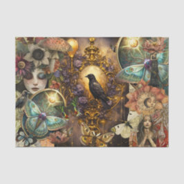 Fantasy Gotische Raven Collage Decoupage Tissuepapier