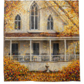 Fantasy Gotische Revival-stijl timmerman-woning Douchegordijn (Voorkant)