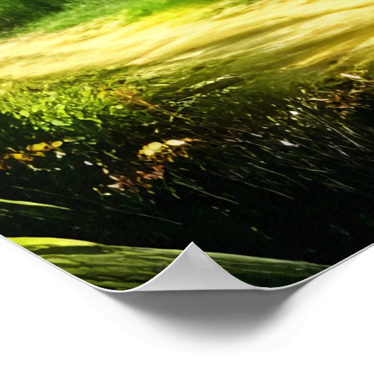 Fantasy gouden sabertooth beer | AI Art Poster (Hoek)