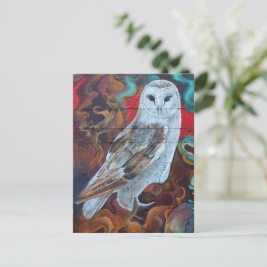 Fantasy Graffiti Snowy Owl Briefkaart (Staand voorkant)