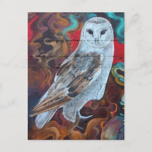 Fantasy Graffiti Snowy Owl Briefkaart (Voorkant)