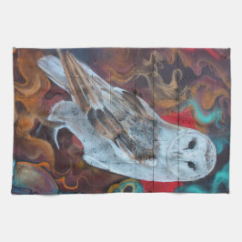 Fantasy Graffiti Snowy Owl Theedoek