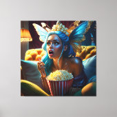 Fantasy Grappig mooi fee kijken film Canvas Afdruk (Voorkant)