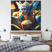 Fantasy Grappig mooi fee kijken film Canvas Afdruk (Insitu (Slaapkamer))