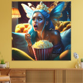Fantasy Grappig mooi fee kijken film Canvas Afdruk (Insitu (Woonkamer))