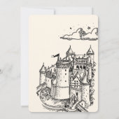 Fantasy Gravure Kunst Middeleeuwse Trouwdag Kaart (Achterkant)