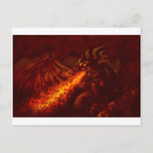 Fantasy Great Red Dragon Breking Fire Briefkaart (Voorkant)