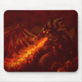 Fantasy Great Red Dragon Breking Fire Muismat (Voorkant)