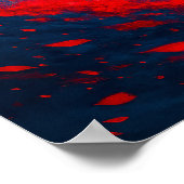 Fantasy Great Wave met kersenbloesems Poster (Hoek)