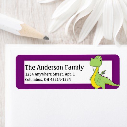Fantasy Green Dragon Return Address Labels d3 (Insitu)