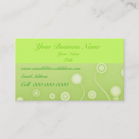 Fantasy Green Visitekaartje (Voorkant)