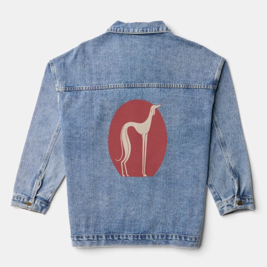 Fantasy Greyhound 1928 voor hondenliefhebbers Denim Jacket (Achterkant)