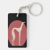 Fantasy Greyhound 1928 voor hondenliefhebbers Sleutelhanger (achterkant)