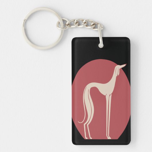 Fantasy Greyhound 1928 voor hondenliefhebbers Sleutelhanger (Voorkant)