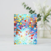 Fantasy grillige penseelstreken overal bladeren gr briefkaart (Staand voorkant)