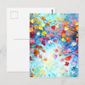 Fantasy grillige penseelstreken overal bladeren gr briefkaart (Voorkant / Achterkant)