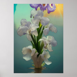 Fantasy Grote Witte Iris Poster