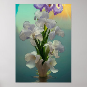 Fantasy Grote Witte Iris Poster