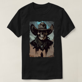 Fantasy Grunge Skull Wild West Cowboy Southern Art T-shirt